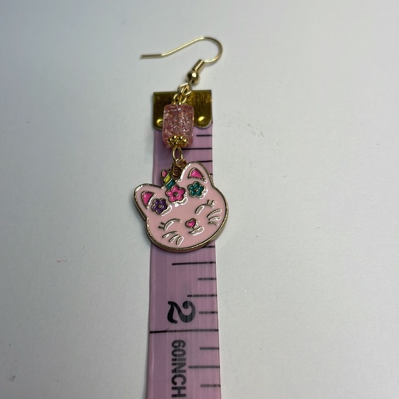Pink Cat Unicorn Earrings - Picture 8 of 8